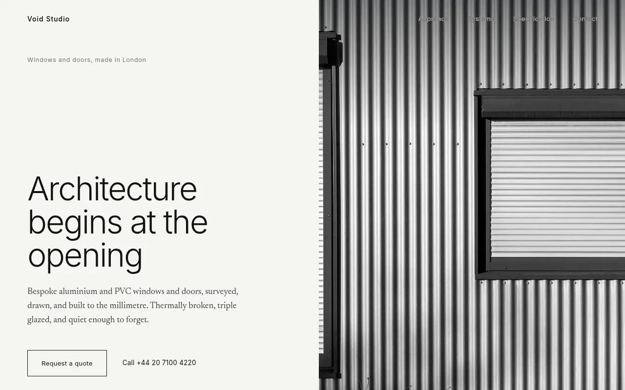 A window and door concept in a luxury minimal style