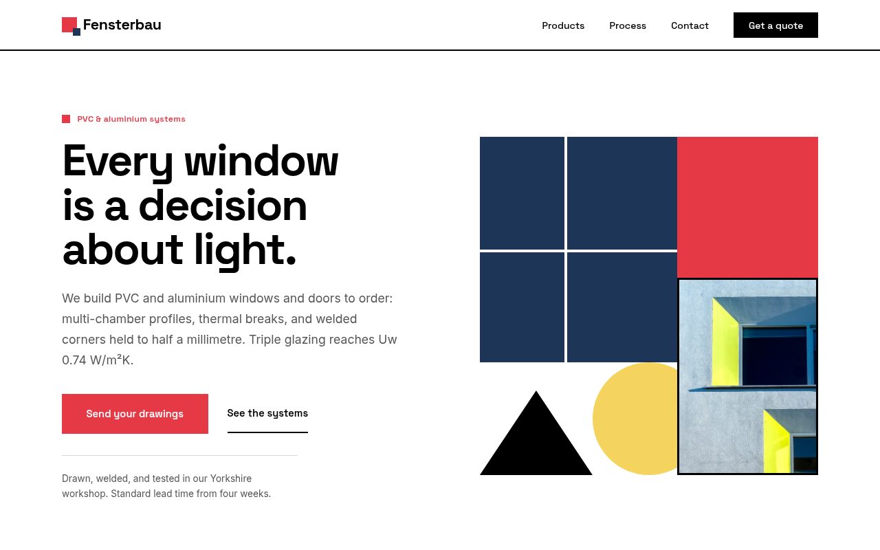 A window and door concept in a Bauhaus style