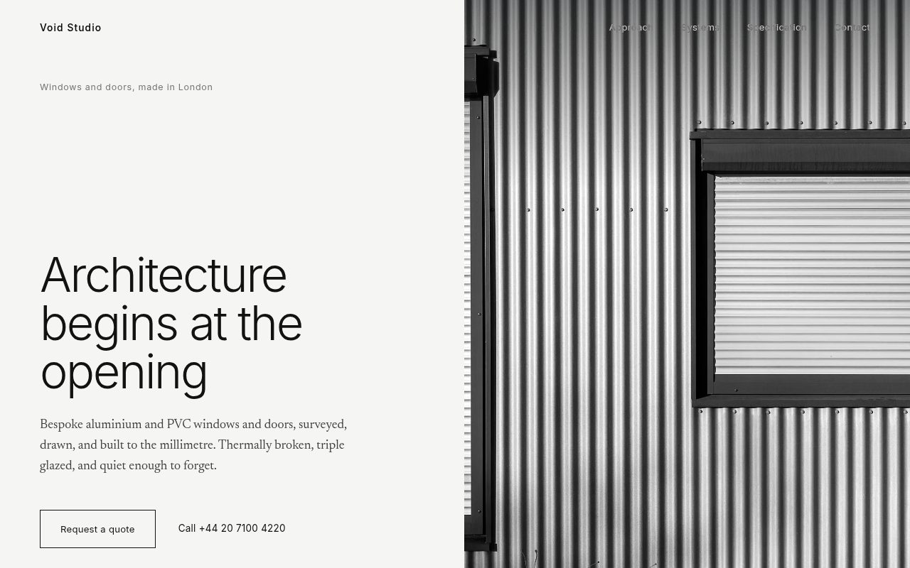 A window and door concept in a luxury minimal style